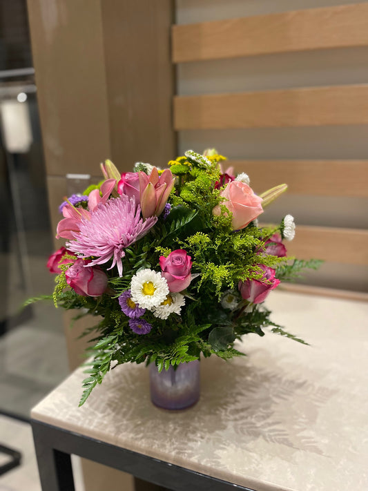 Pinkwish Flowers for her office  image 1