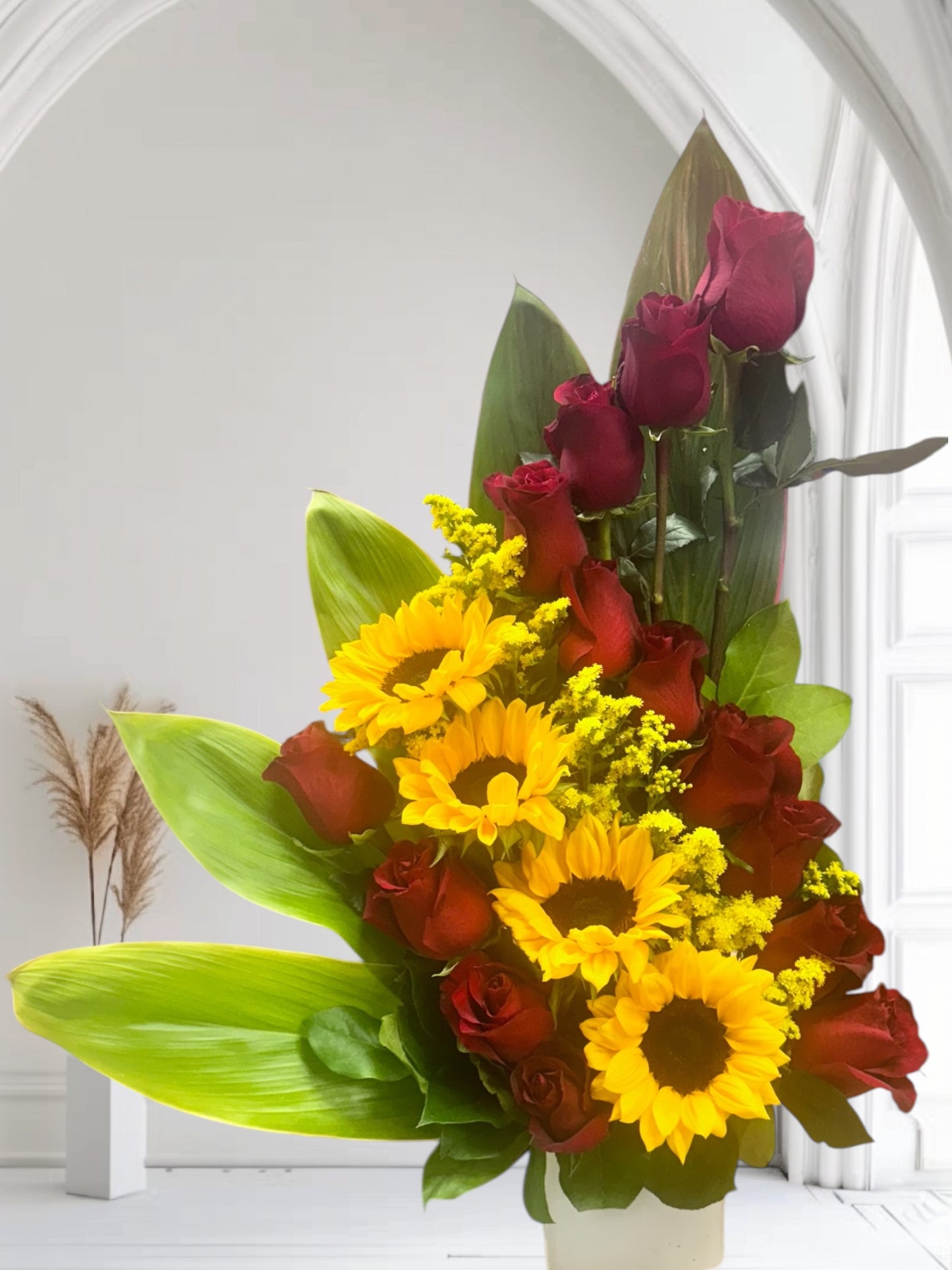 Premium Sunflowers and Roses arrangement image 0