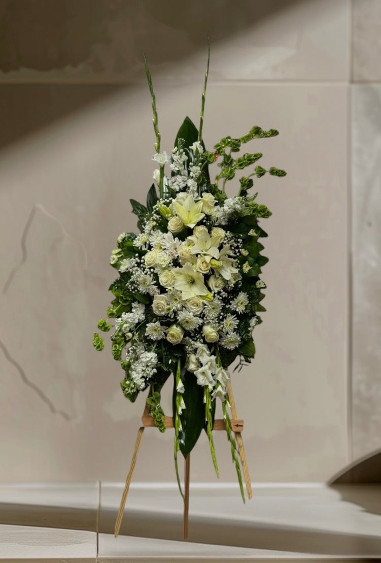 White Funeral Spray Arrangement image 0