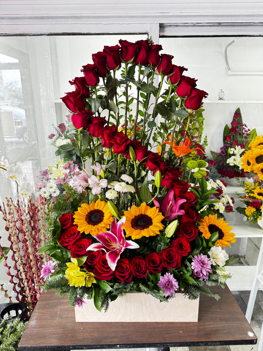 Letter S Initial Arrangement in a wood box image 1