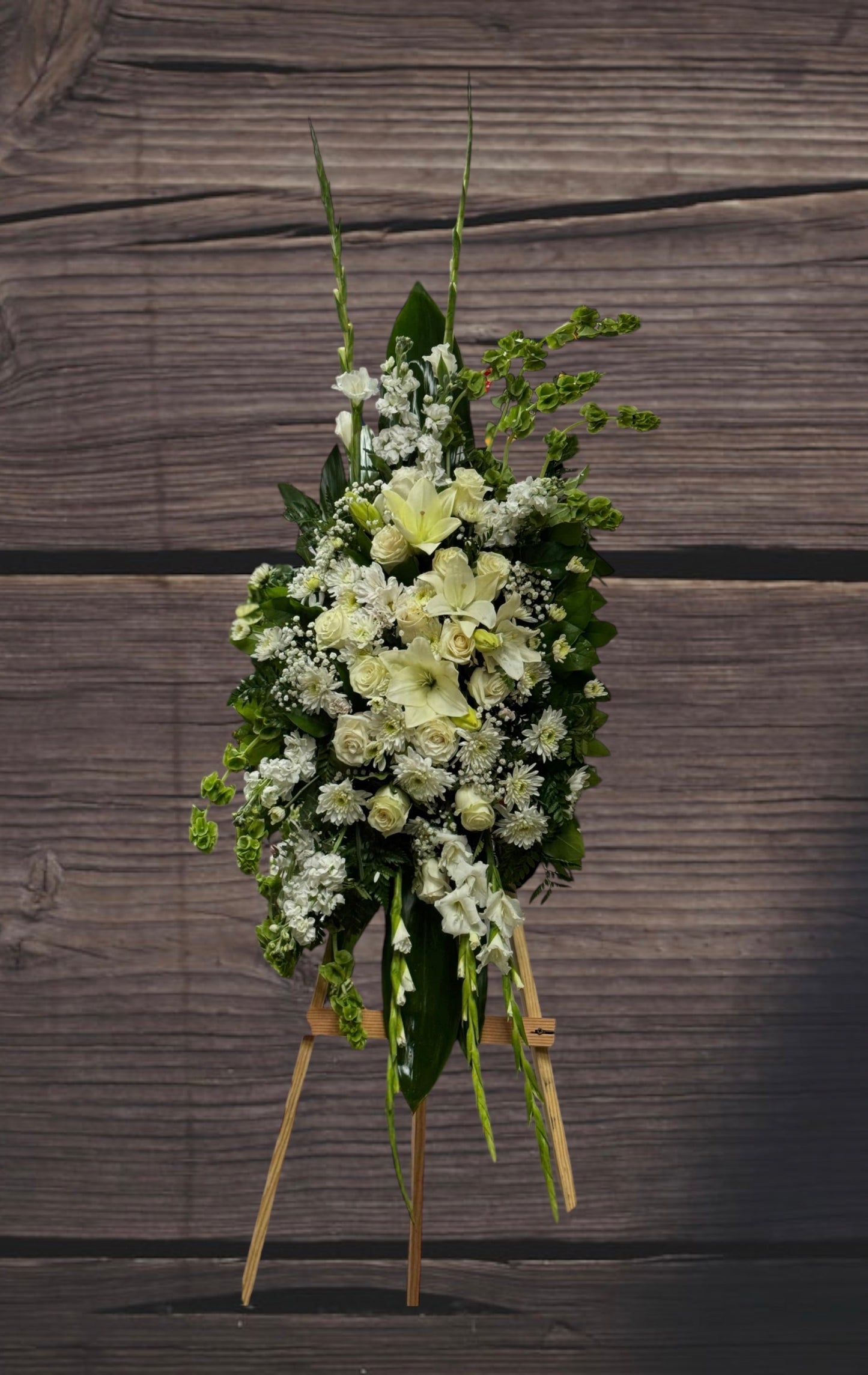 White Funeral Spray Arrangement image 1