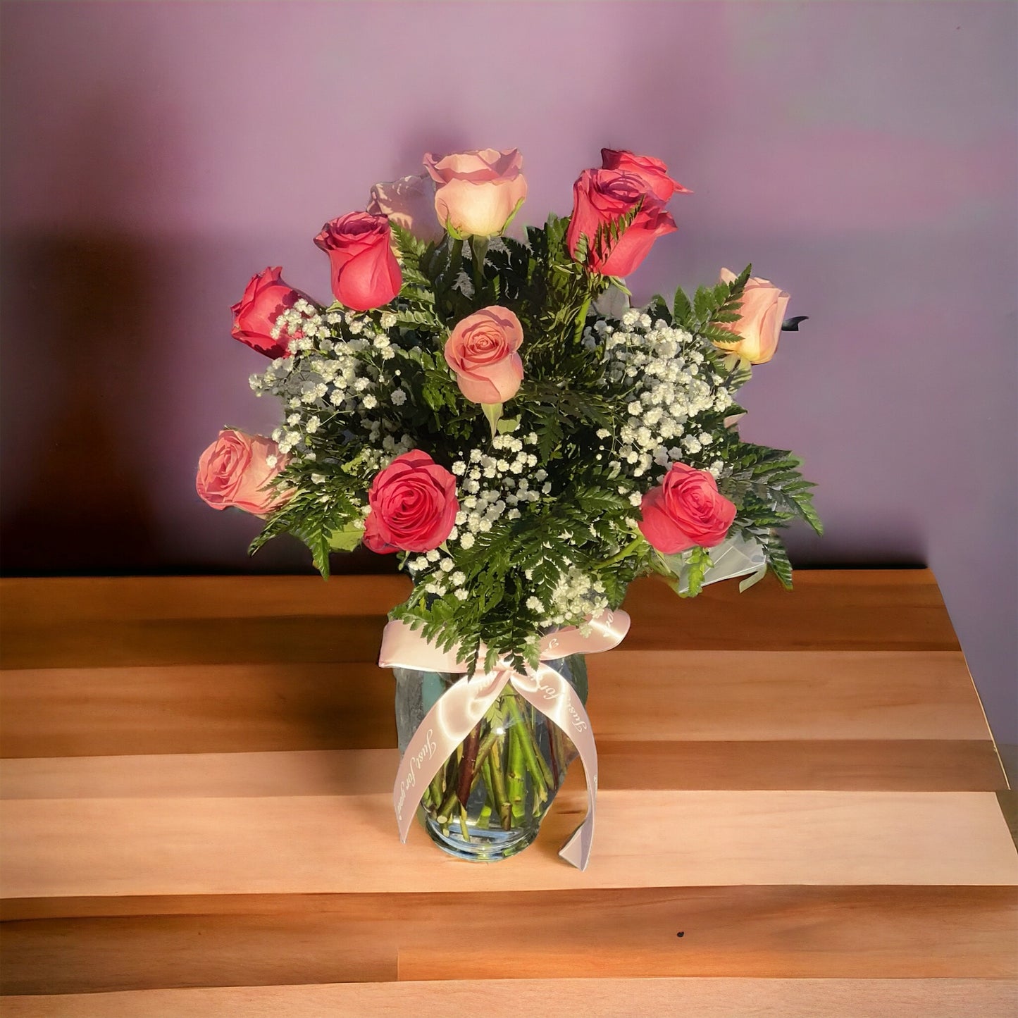 13 Sweet lovely Premium Pink Roses in vase image 2