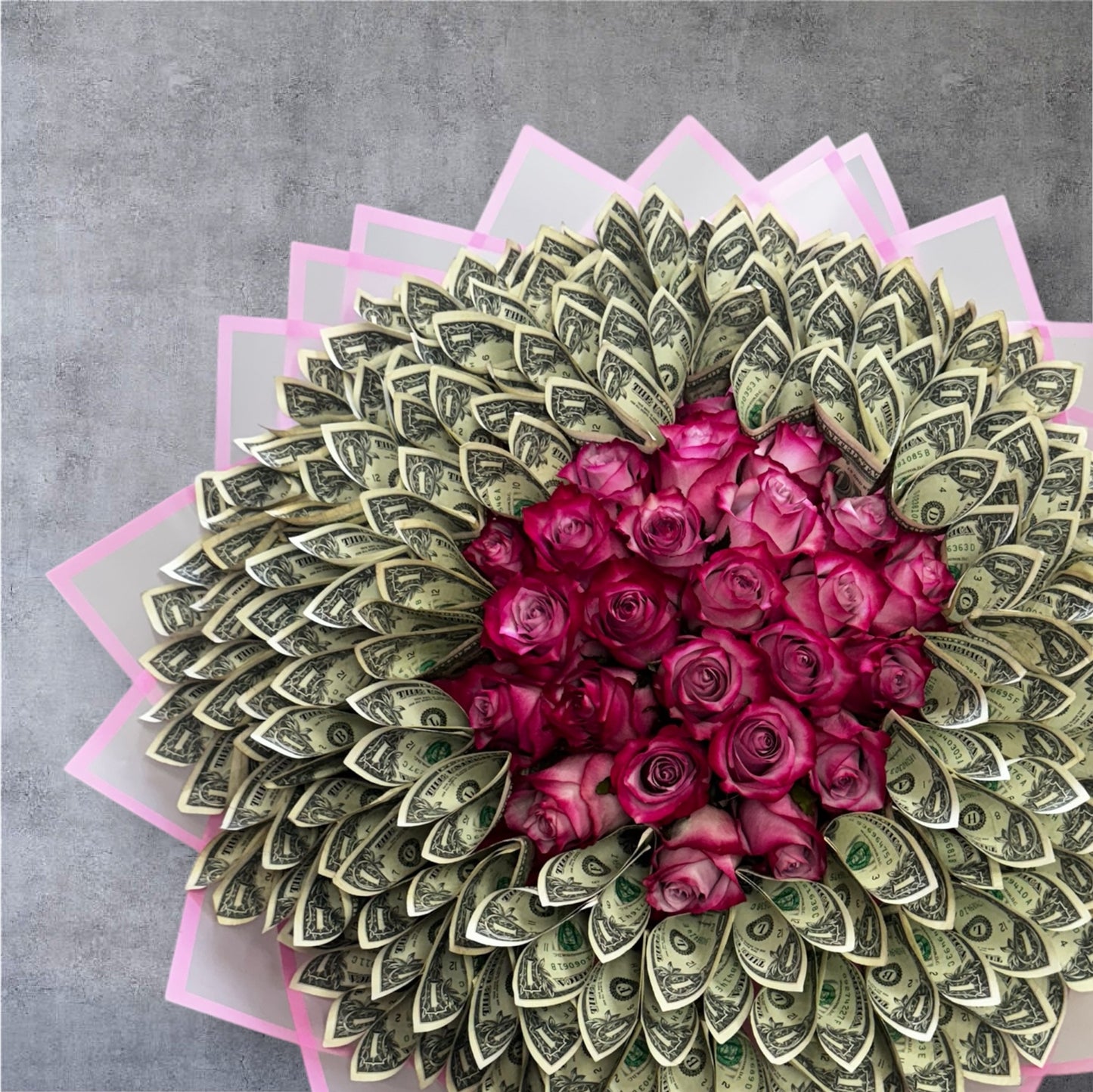 100 Dollar bills plus 25 Premium roses at checkout provide color of roses image 0