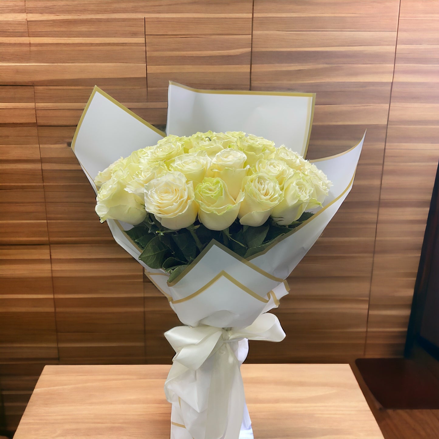36 Premium White Roses Wrapped in Black or white Special wrapping image 0