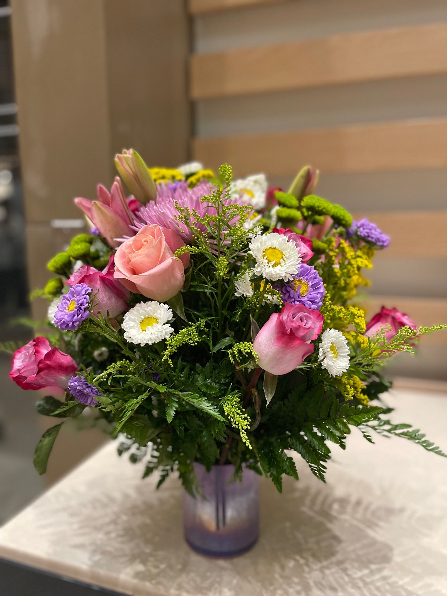 Pinkwish Flowers for her office  image 2