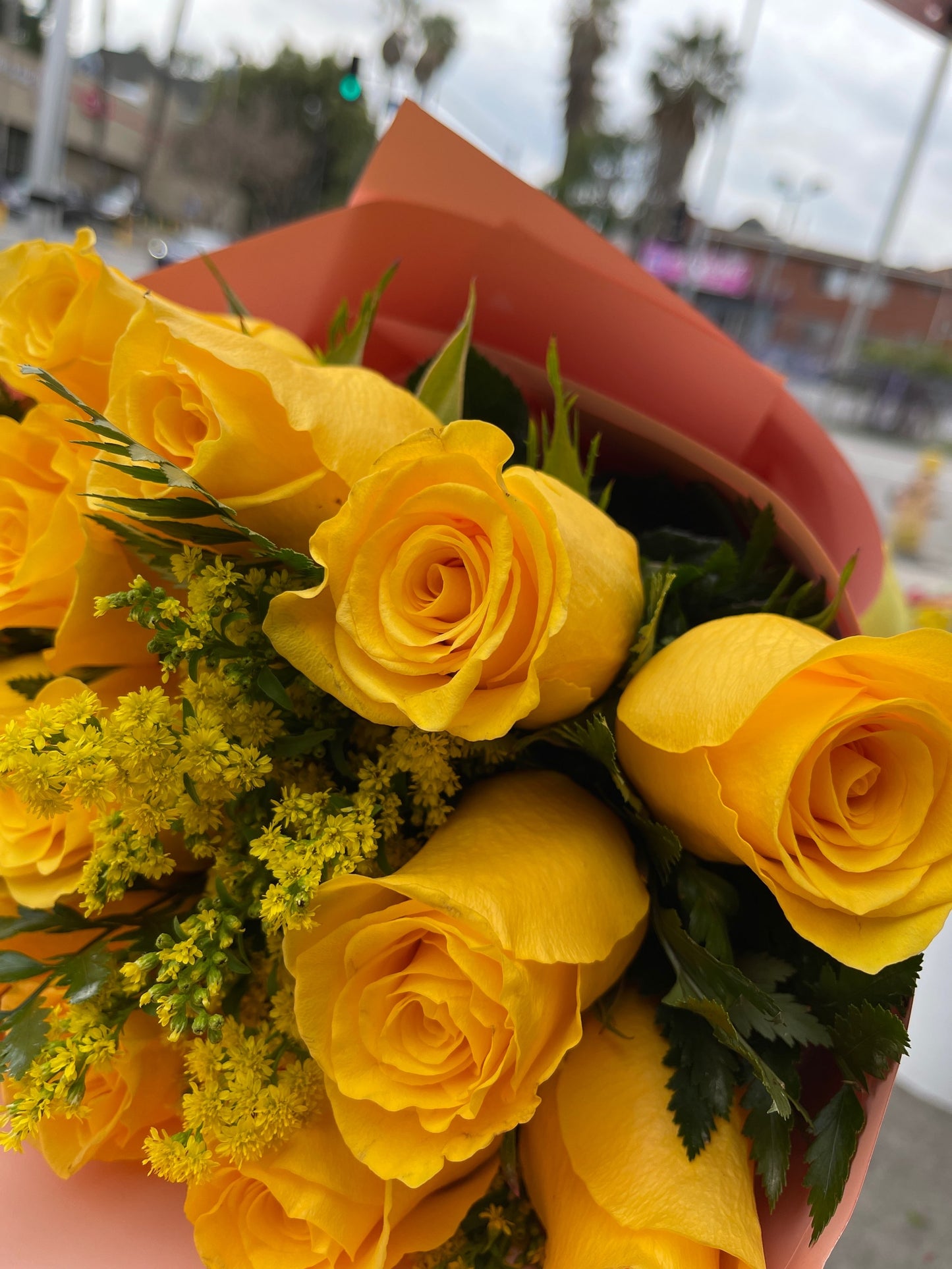 15 Sunshine Premium Roses Bouquet Wrapped in Special Paper image 1