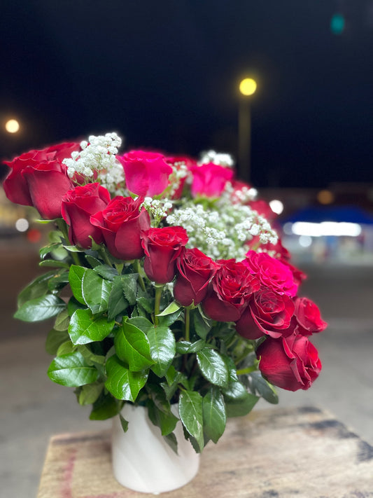 Hearth Arrangement of Premium Red Roses image 1