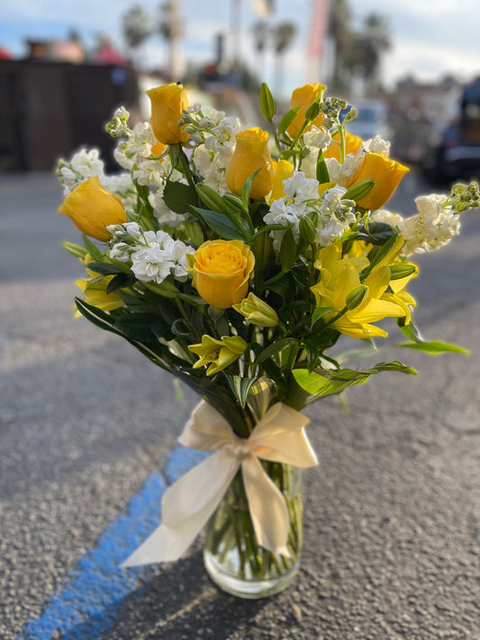 Yellow Roses and some white flowers  image 0