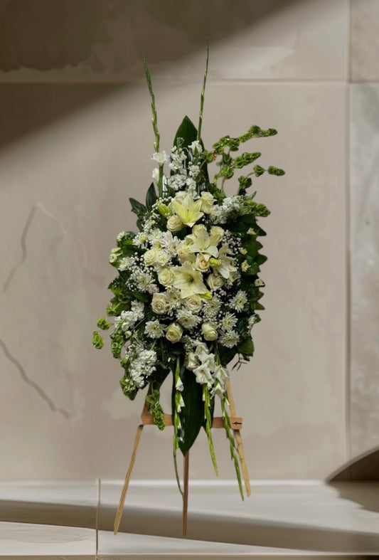 White Funeral Spray Arrangement  image 0