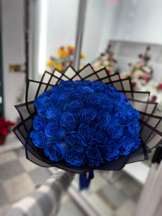 50 Royalty Blue Reses wrapped in it’s special wrapping  image 0