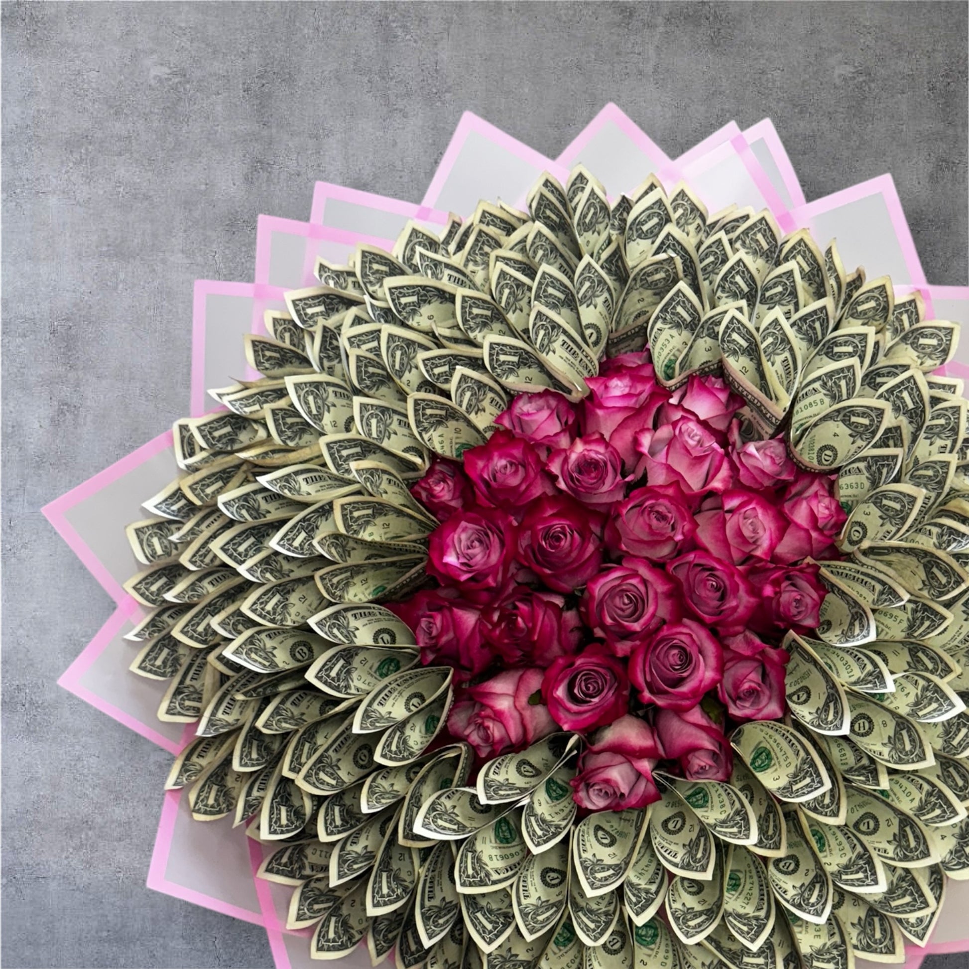 100 Dollar bills plus 25 Premium roses  at checkout provide color of roses  image 0