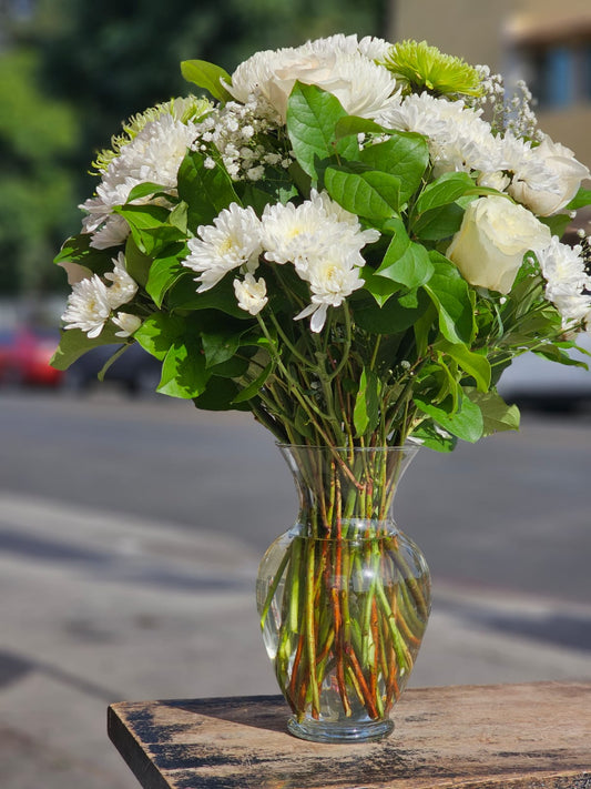White Roses and moms plus other flowers to enhance beauty  image 1