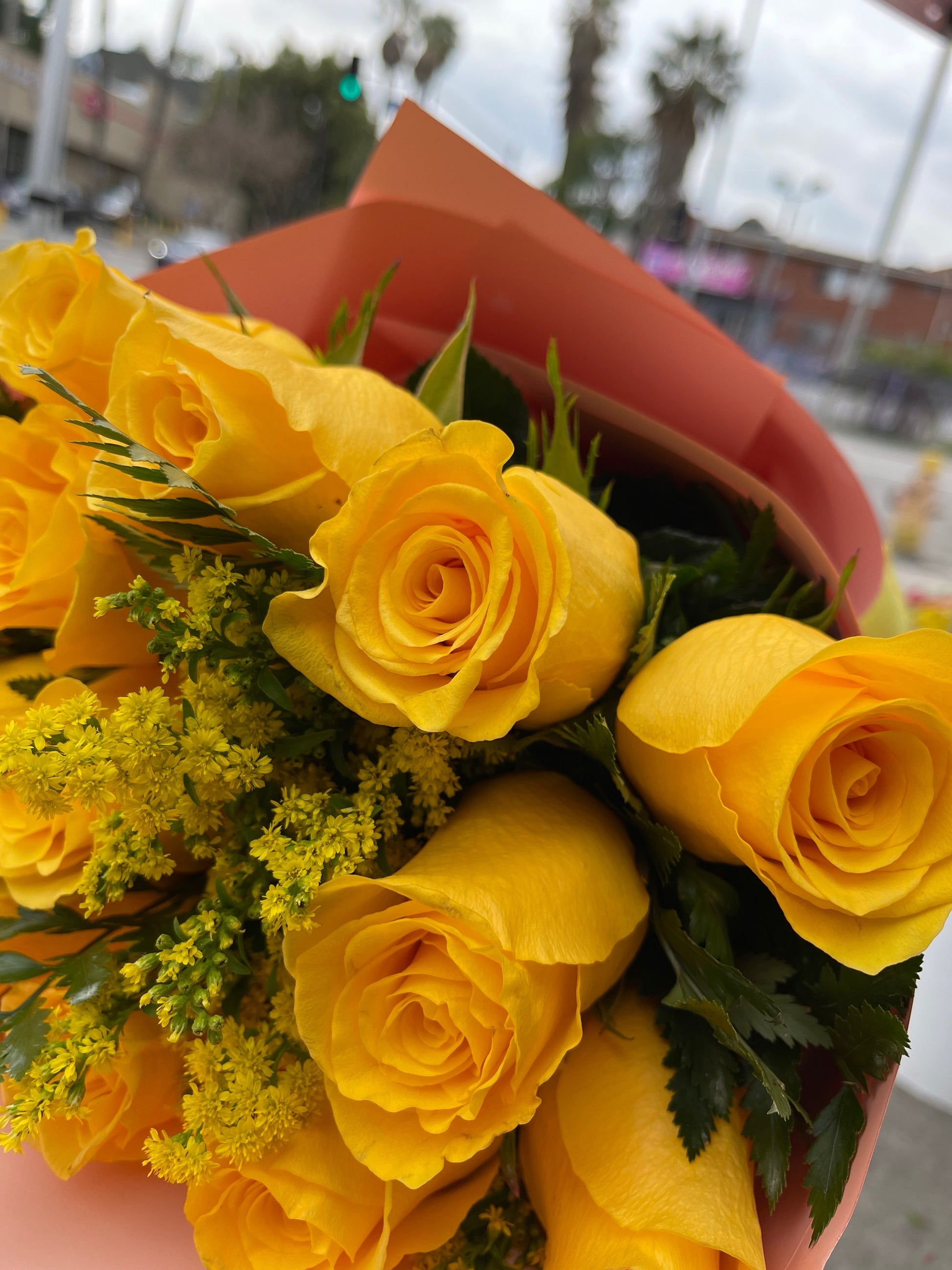 15 Sunshine Premium Roses Bouquet Wrapped in Special Paper  image 1