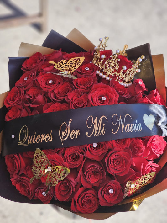 50 Rosas Ramo Buchón De Propuesta / 51 Roses Beautiful PROPOSAL BUCHÓN image 0