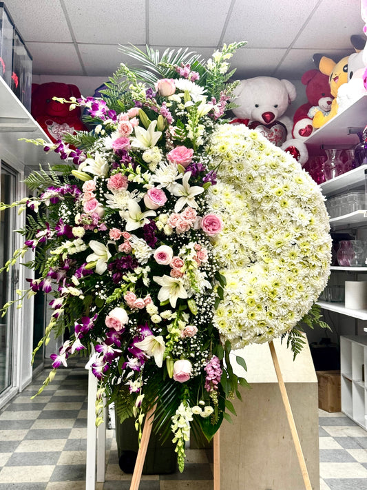 Luxurious Funeral Arrangement Spray and Wreth  image 0